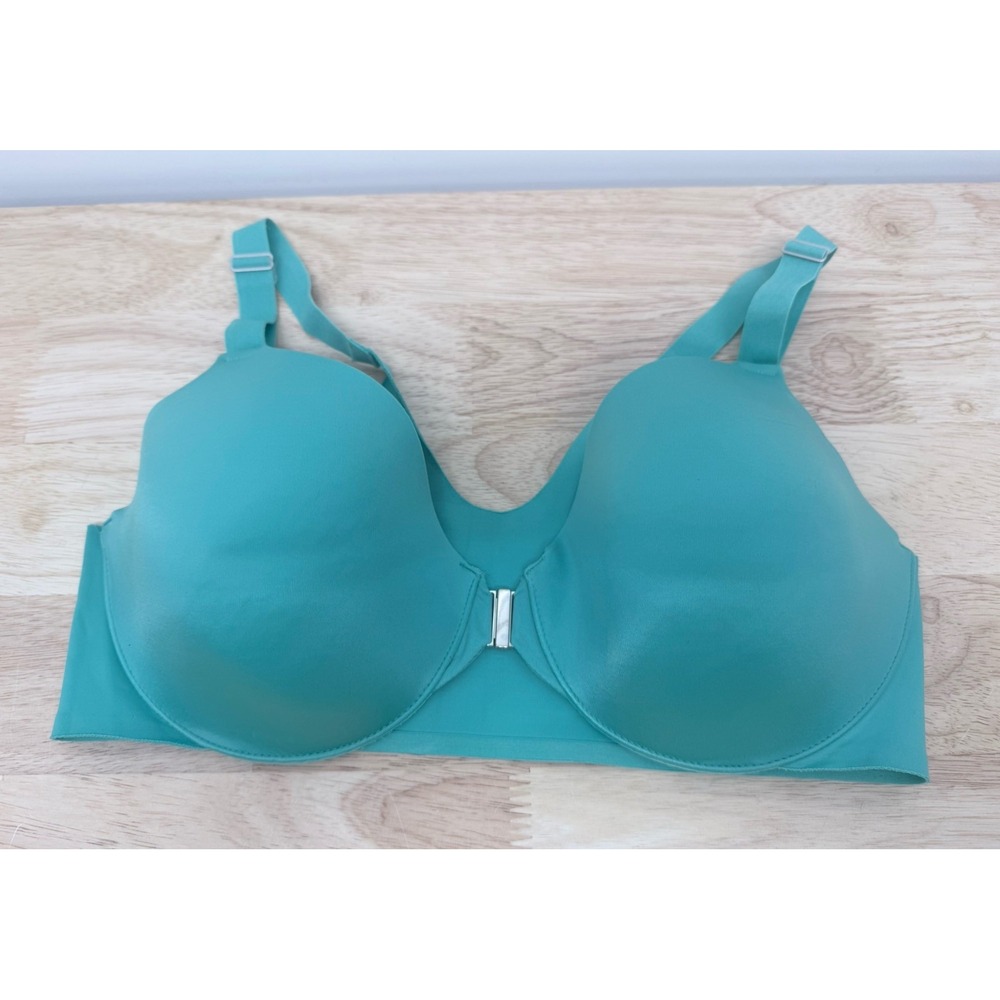 Soma Vanishing Back Bra Womens 38C Green Full Coverage Front Close T-Shirt #42